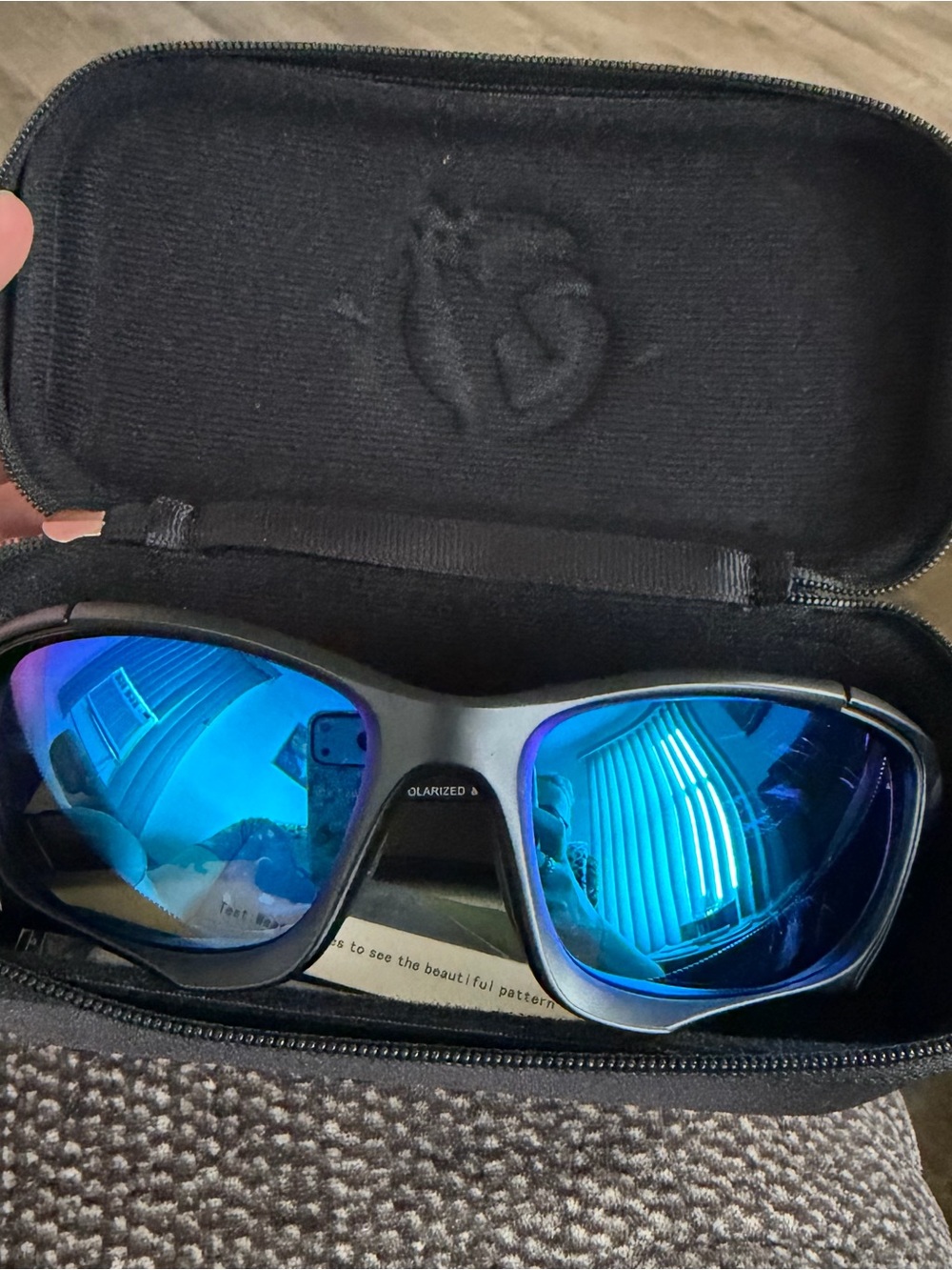 Polarized Men's Sunglasses with Blue Mirrored Lenses
